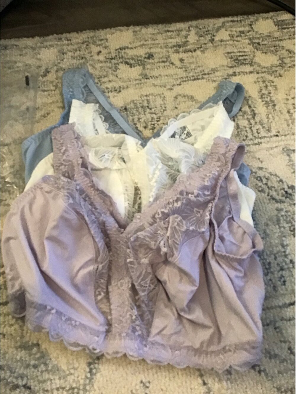 Breezies 1x bras, new, soft unlined support, set of 3